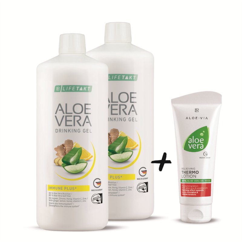 LR LIFETAKT Aloe Vera Drinking Gel Immune Plus + Aloe Vera Relaxační hřejivé mléko 100 ml | Elershop.cz