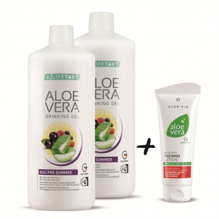 AV Drinking Gel Acai Série 2 ks + Aloe Vera Relaxační hřejivé mléko 100 ml