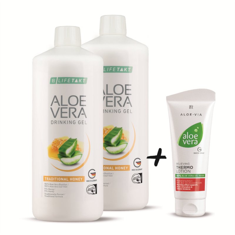 AV Drinking Gel Traditional s medem Série 2 ks + Aloe Vera Relaxační hřejivé mléko 100 ml | Elershop.cz