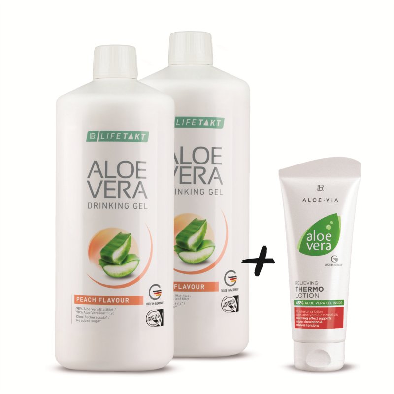 AV Drinking Gel Broskev Série 2 ks + Aloe Vera Relaxační hřejivé mléko 100 ml | Elershop.cz