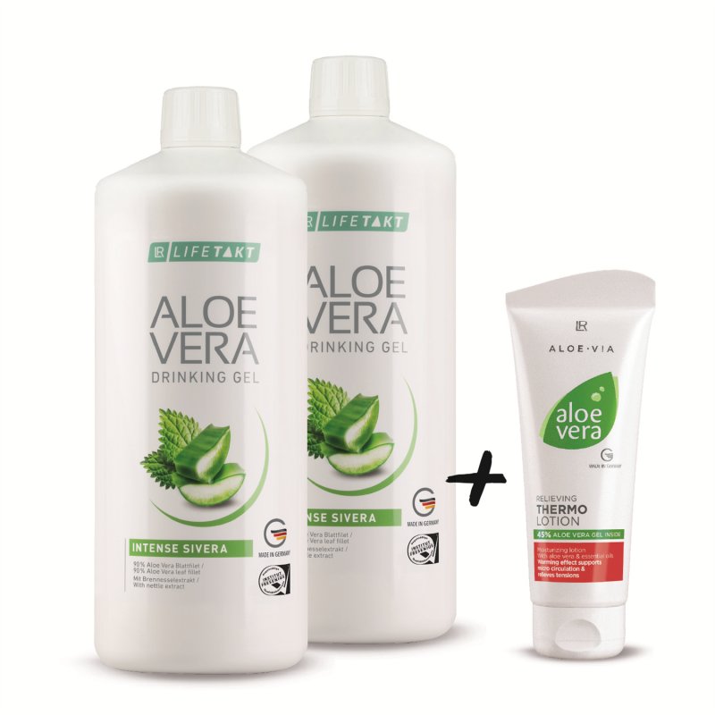 AV Drinking Gel Sivera Série 2 ks + Aloe Vera Relaxační hřejivé mléko 100 ml | Elershop.cz
